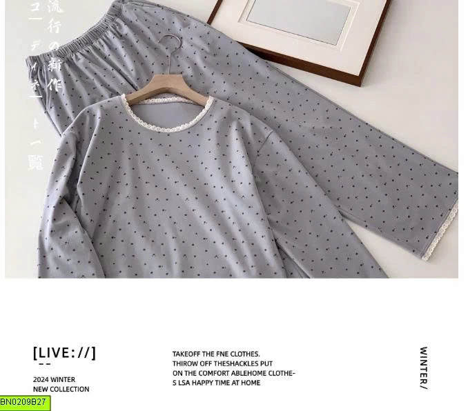 BỘ COTTON CHẤM BI DÀI TAY