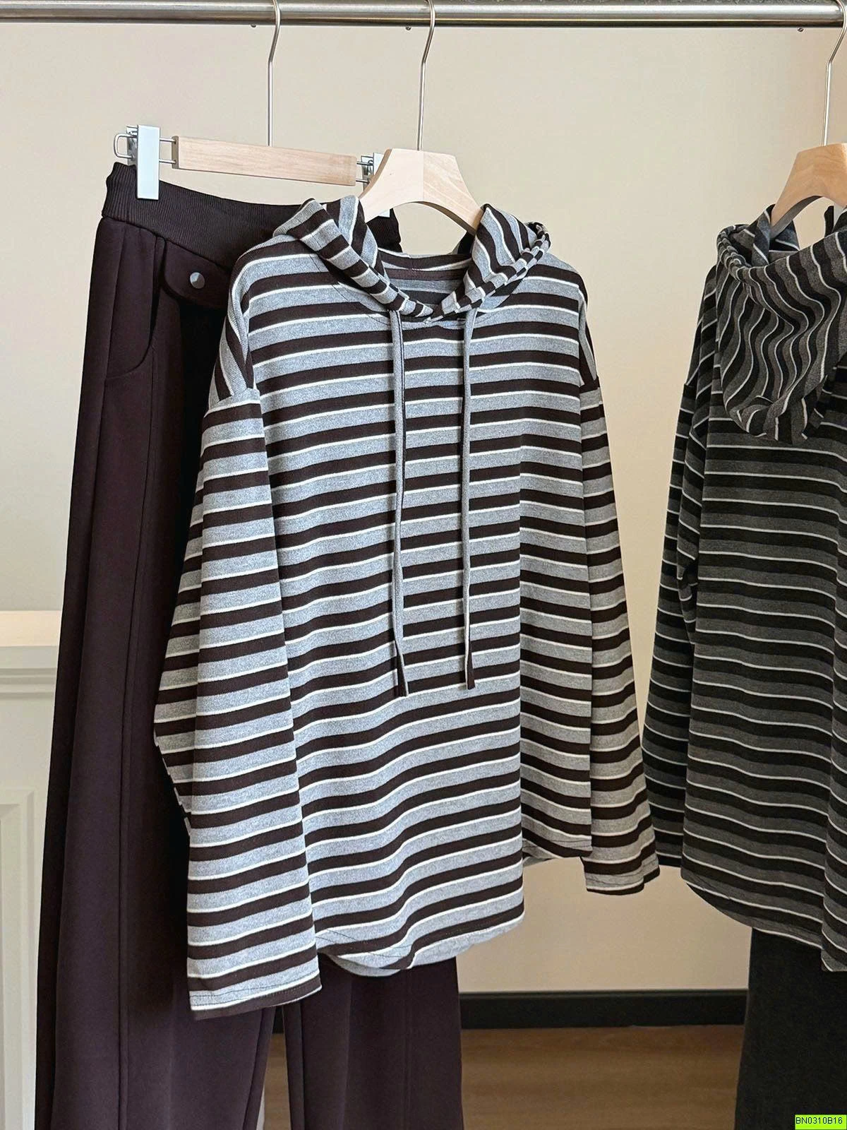 ÁO HOODIE KẺ NGANG ANNA