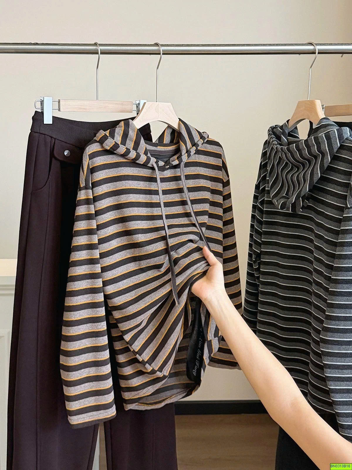 ÁO HOODIE KẺ NGANG ANNA