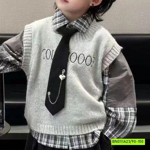 SƠ MI CARO KÈM CÀ VẠT MIX BAGGY