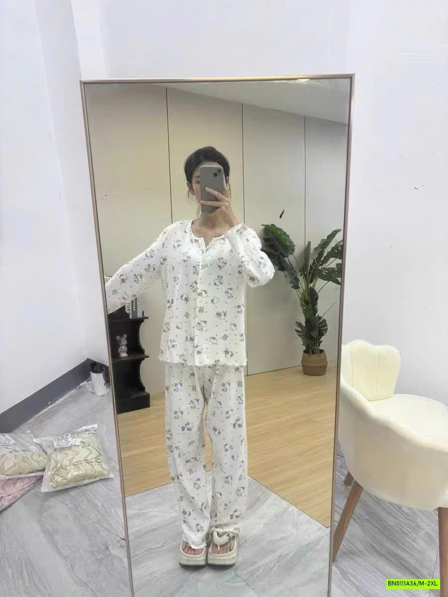 PIZAMA COTTON NỈ ẤM DỄ THƯƠNG NỮ