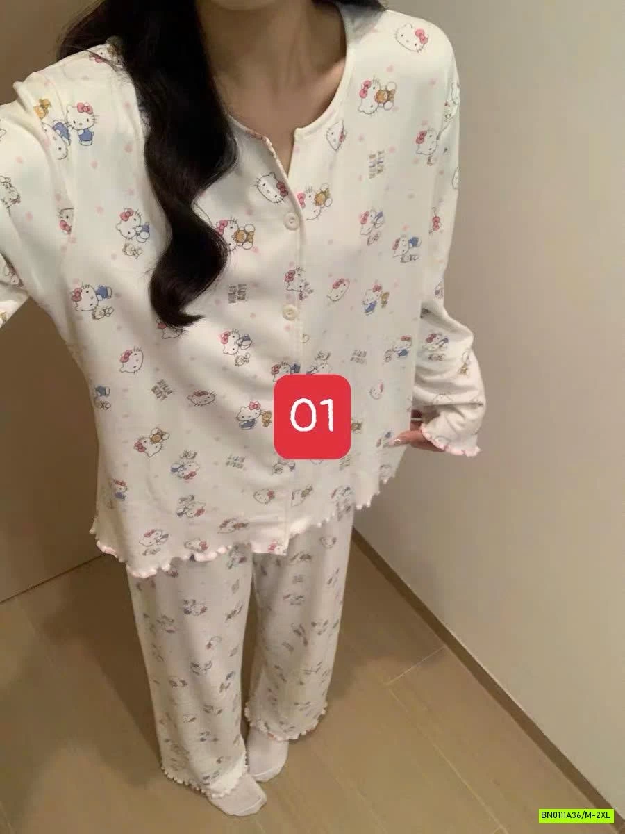 PIZAMA COTTON NỈ ẤM DỄ THƯƠNG NỮ