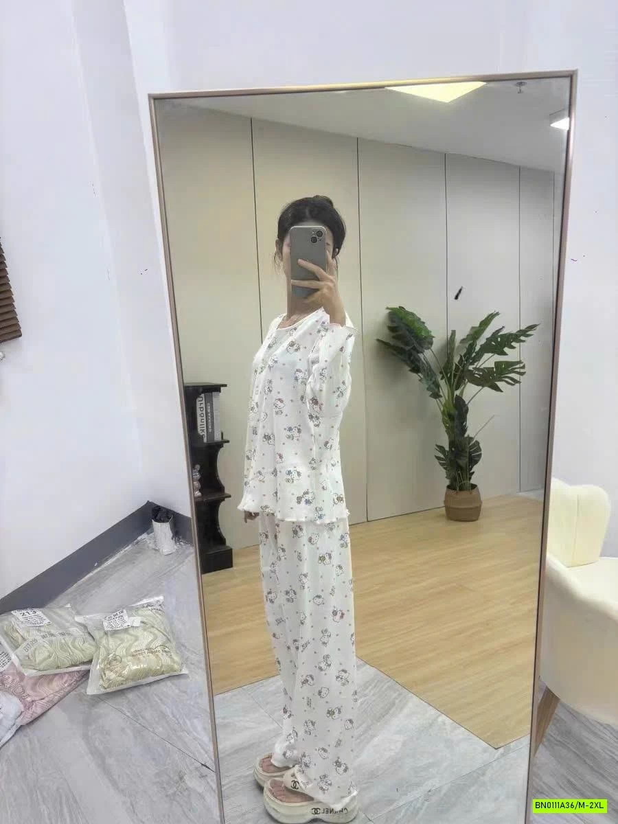 PIZAMA COTTON NỈ ẤM DỄ THƯƠNG NỮ