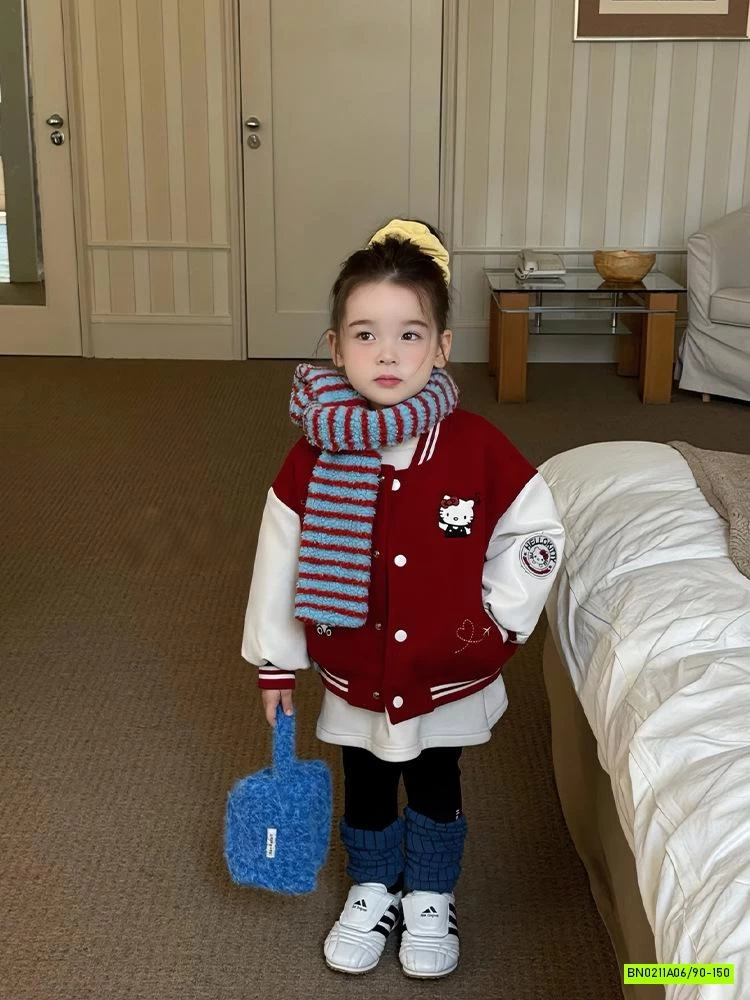 BOMBER NỈ BÔNG ĐỎ KITTY