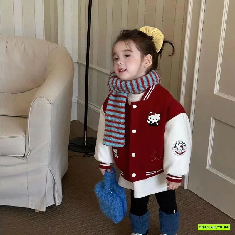 BOMBER NỈ BÔNG ĐỎ KITTY