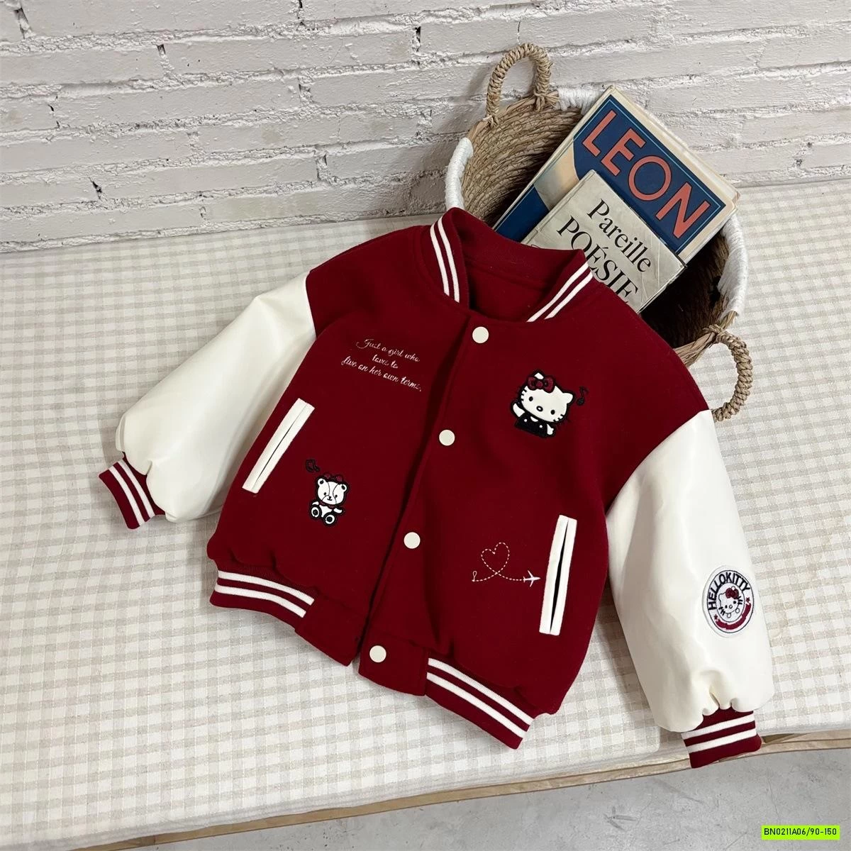 BOMBER NỈ BÔNG ĐỎ KITTY