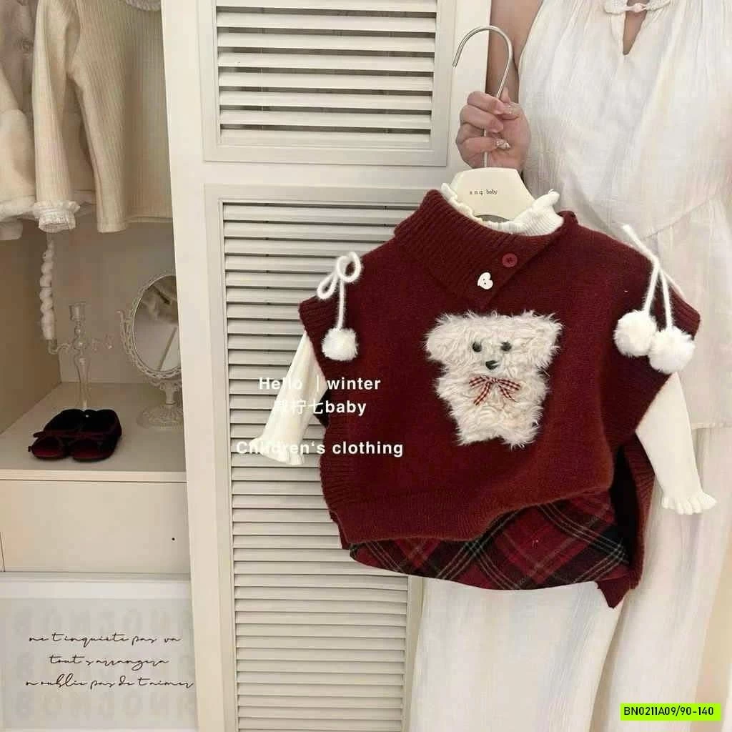 SÉT CHOÀNG LEN ĐỎ CÚN 3 CHI TIẾT