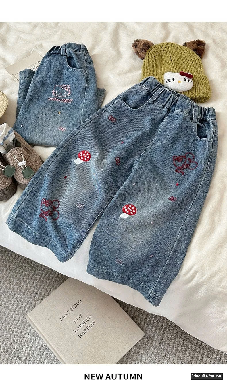 QUẦN JEAN THÊU HÌNH