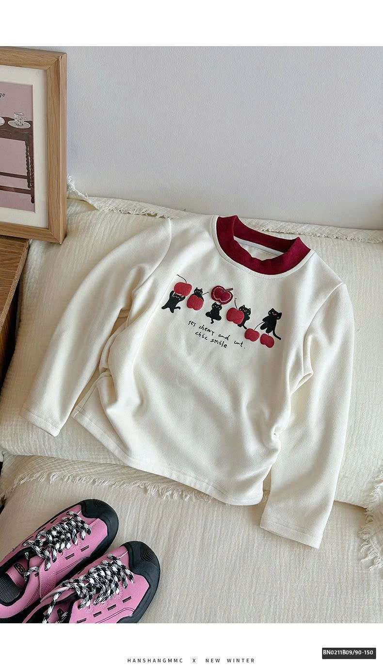 ÁO THUN VẢI NỈ BÔNG VIỀN CỔ