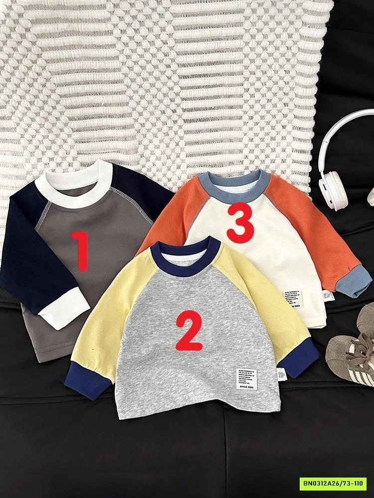 ÁO THUN PHỐI MÀU TAY NHÍ