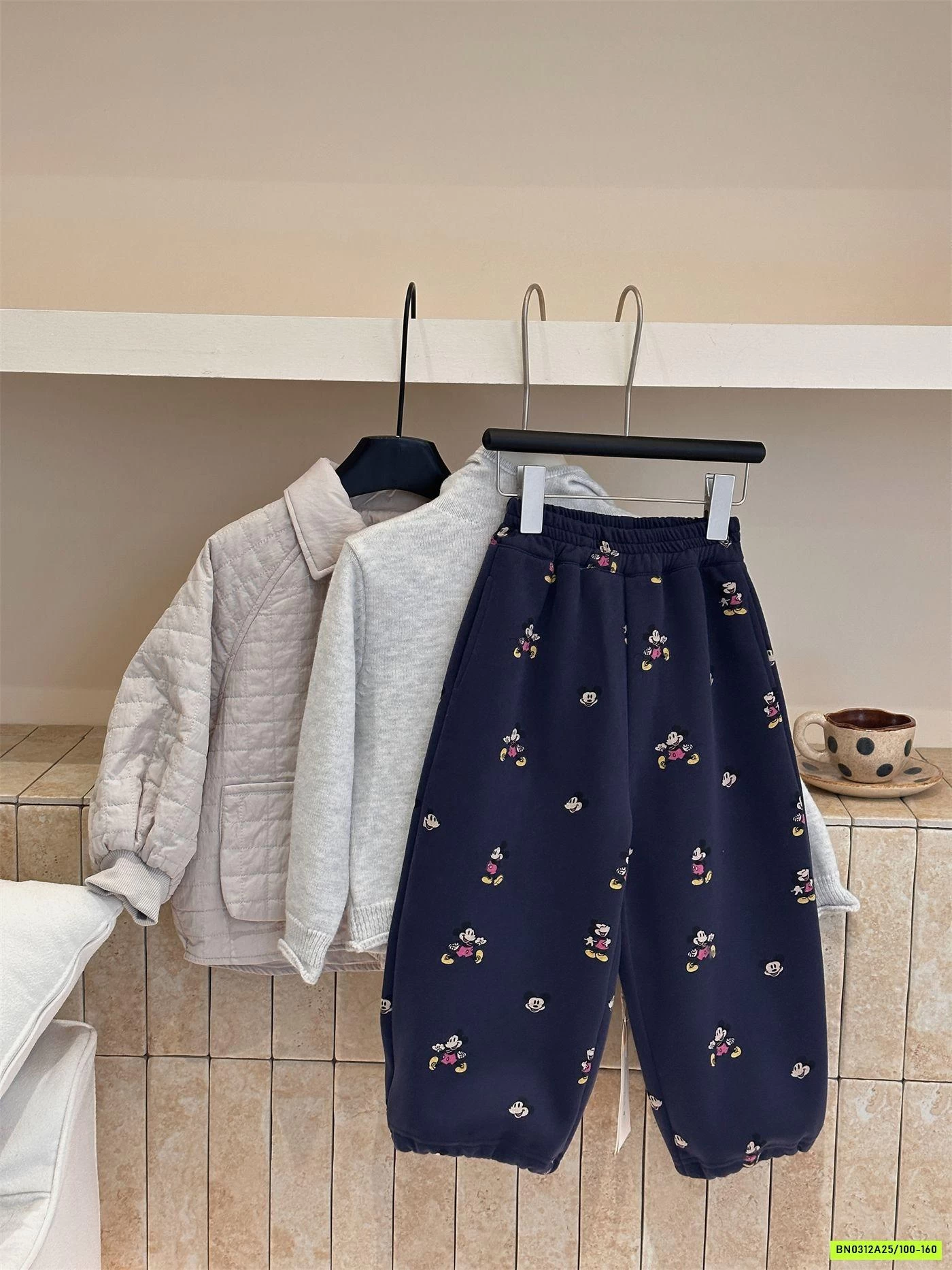 QUẦN NỈ MICKEY BO GẤU LÓT LÔNG CỪU