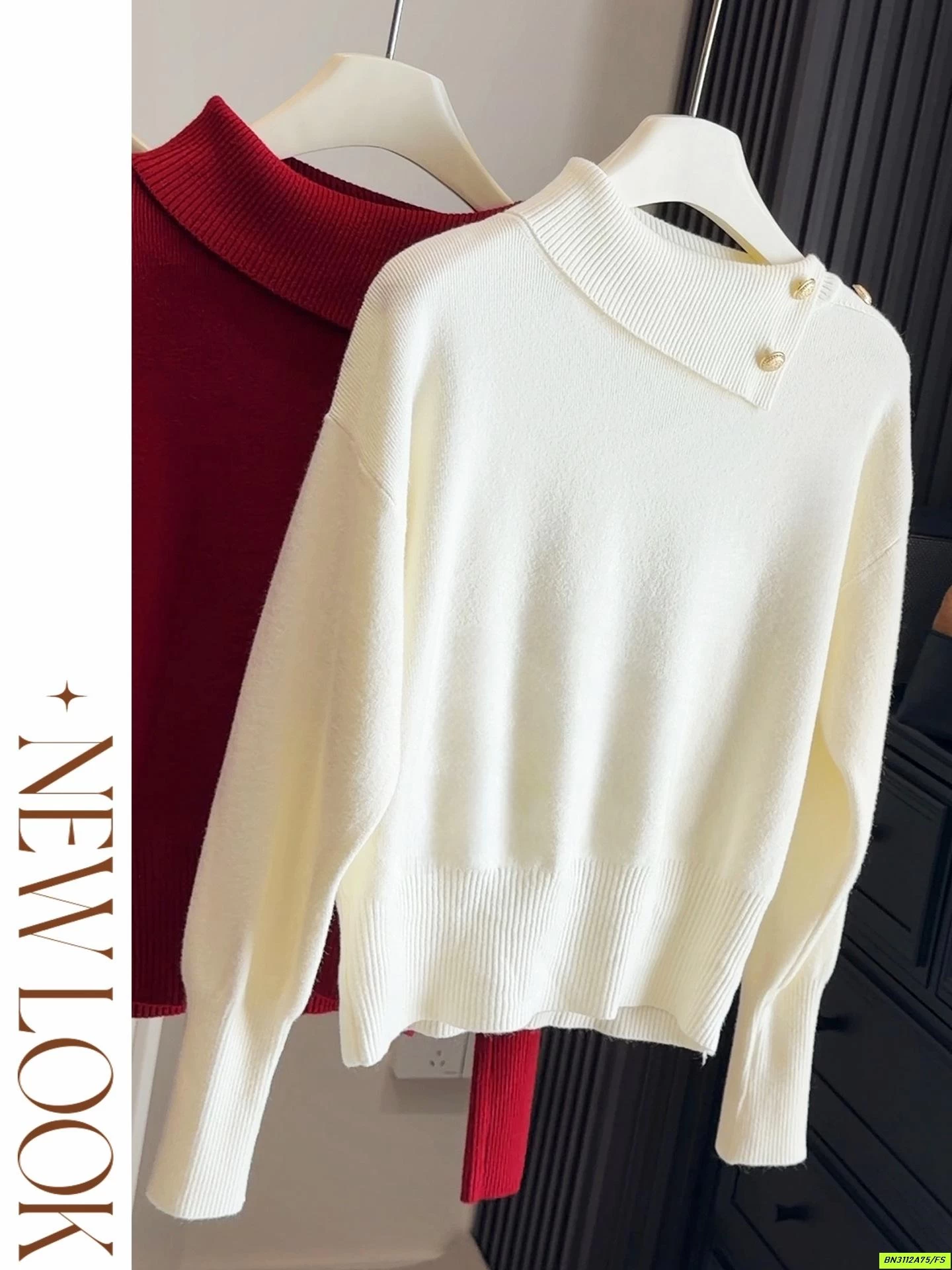 ÁO LEN CỔ ĐỔ PHỐI CÚC NGỌC ANNA