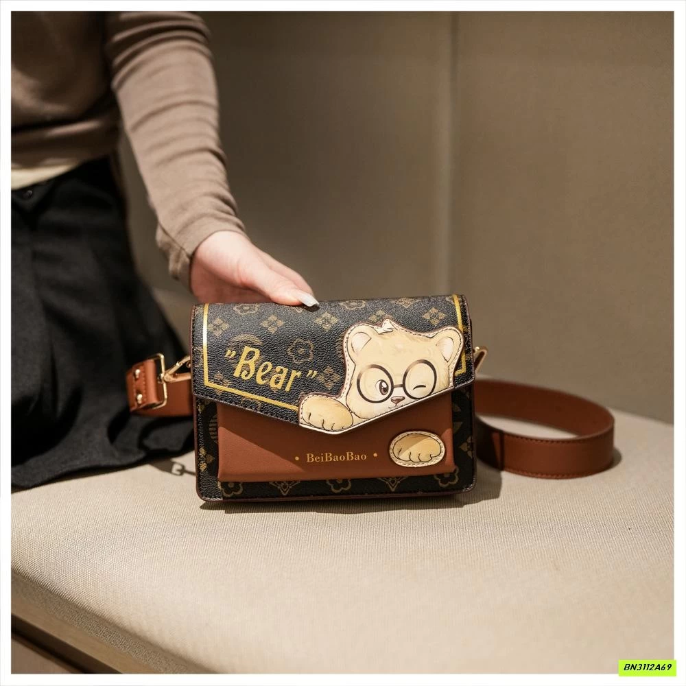 TÚI ĐEO CHÉO CHỮ NHẬT BẢN NGANG BEIBAOBAO