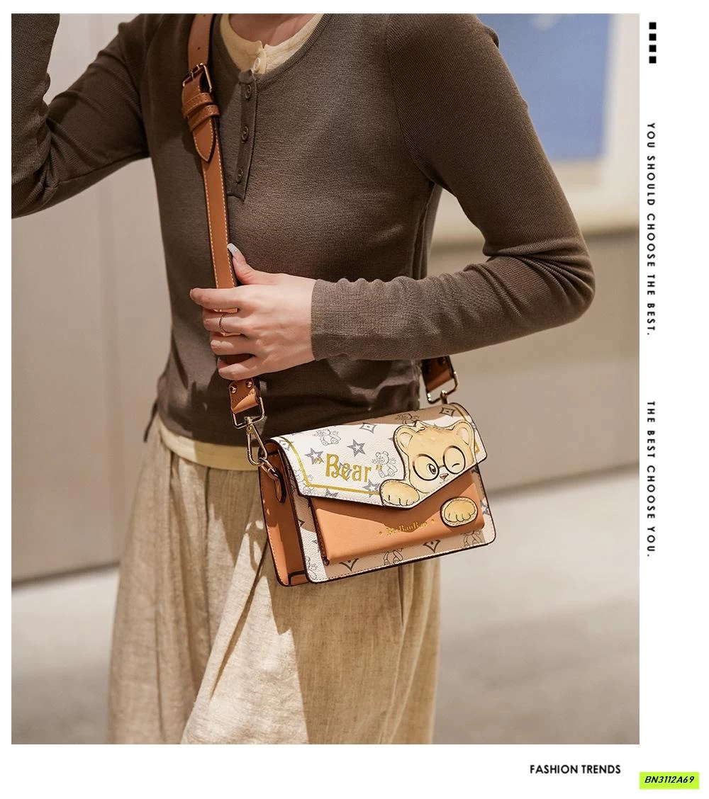 TÚI ĐEO CHÉO CHỮ NHẬT BẢN NGANG BEIBAOBAO