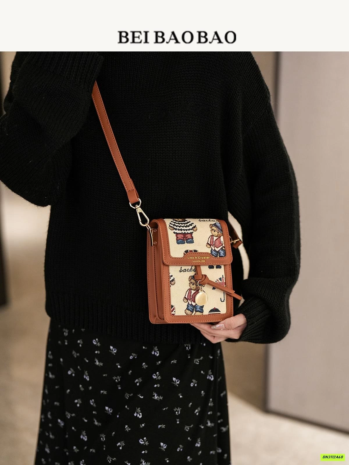 TÚI ĐEO CHÉO CHỮ NHẬT MINI BEIBAOBAO