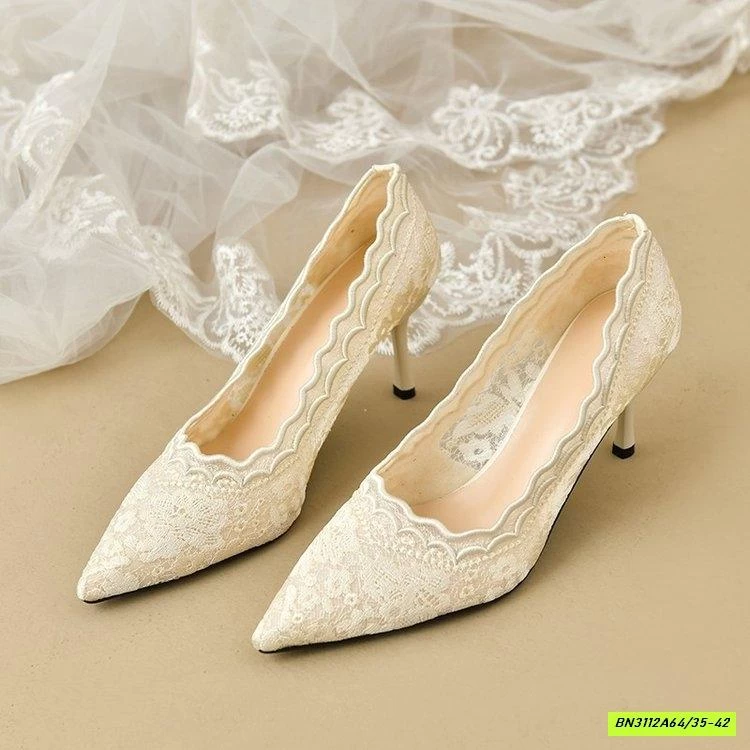 GIÀY REN THÊU CAO GÓT MŨI NHỌN CAO CẤP