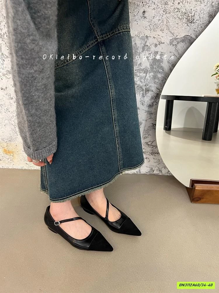 GIÀY BỆT PHỐI NHUNG MŨI NHỌN NỮ