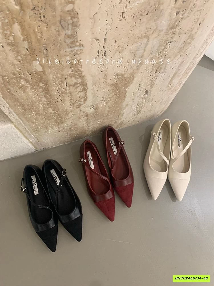 GIÀY BỆT PHỐI NHUNG MŨI NHỌN NỮ