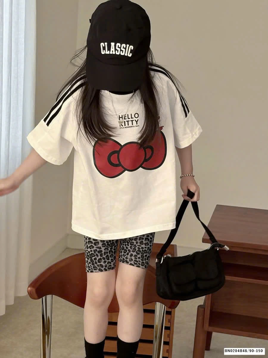 SÉT QUẦN LEG DA BÁO MIX ÁO THUN KITTY