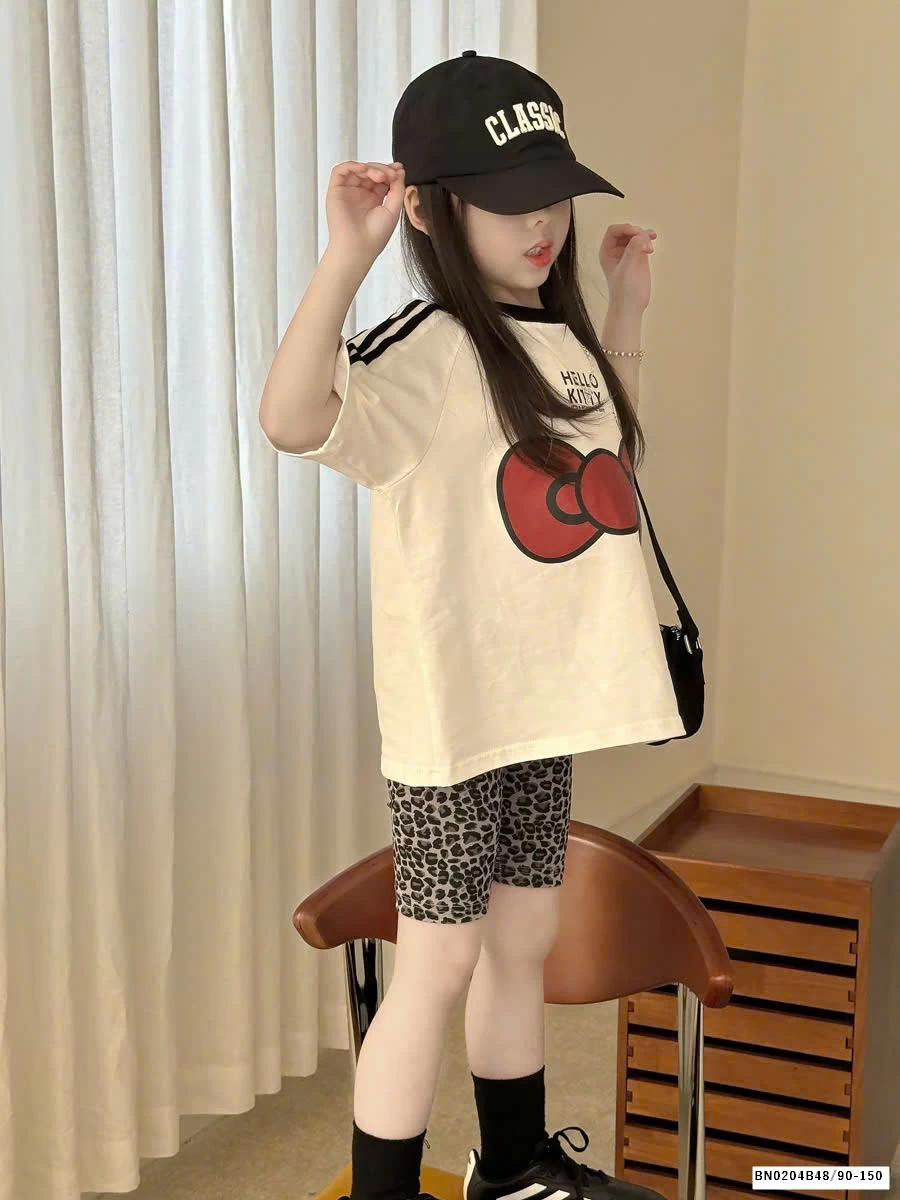 SÉT QUẦN LEG DA BÁO MIX ÁO THUN KITTY