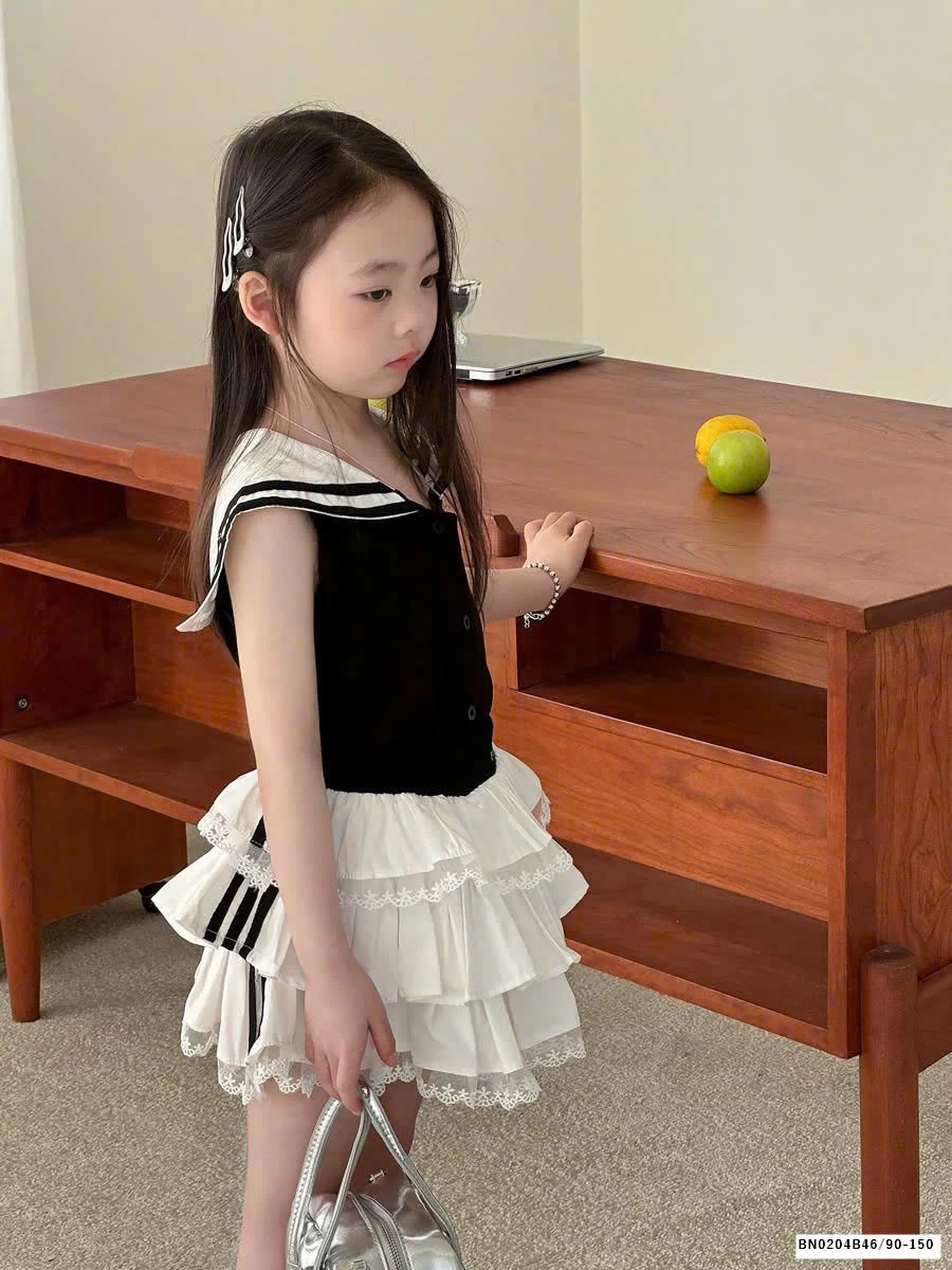 SET ÁO CROPTOP CHÂN VÁY TẦNG BÈO