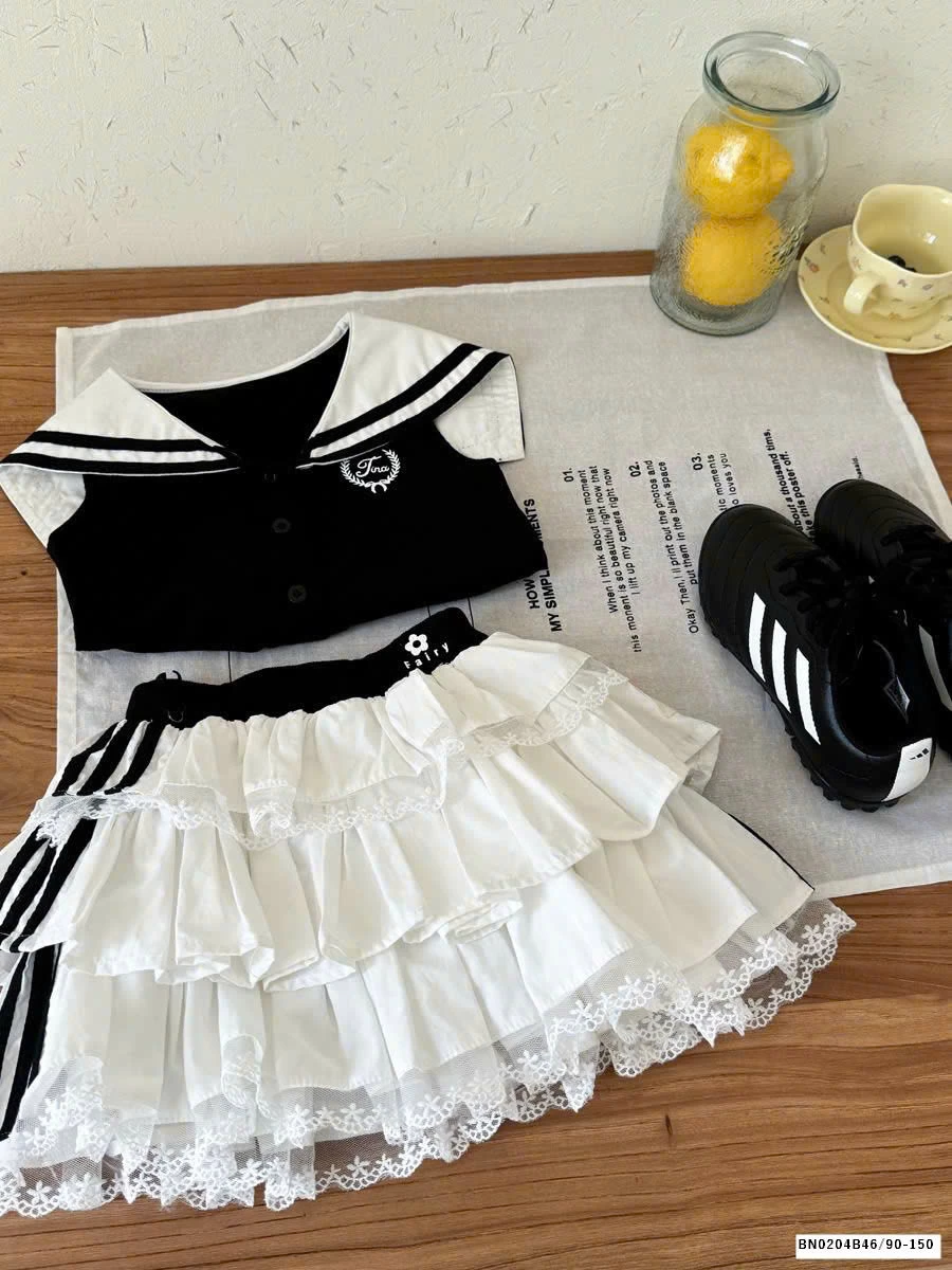 SET ÁO CROPTOP CHÂN VÁY TẦNG BÈO