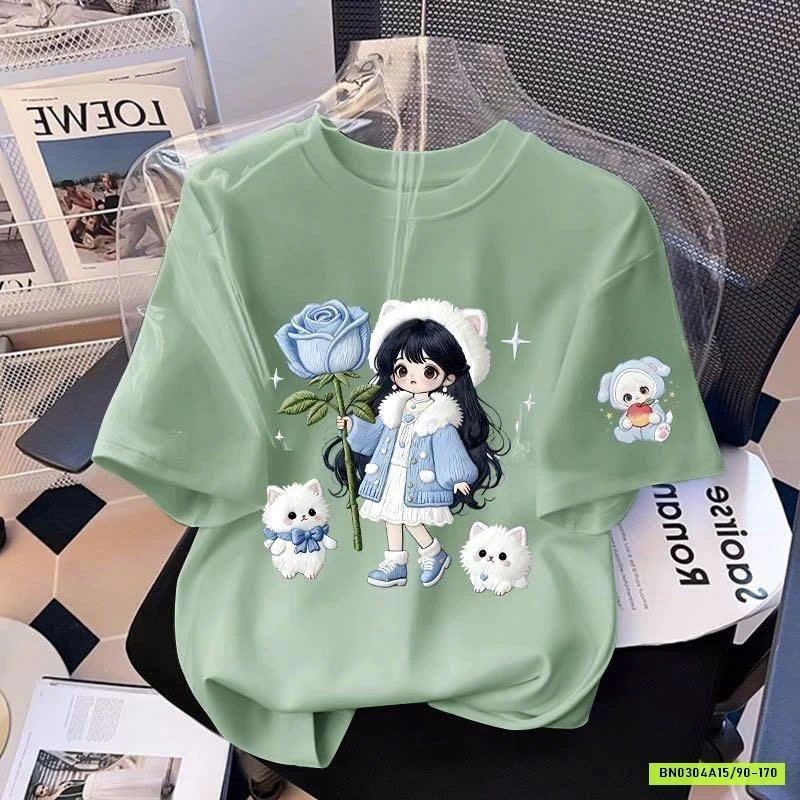 ÁO PHÔNG CỘC IN HÌNH CHO BÉ GÁI