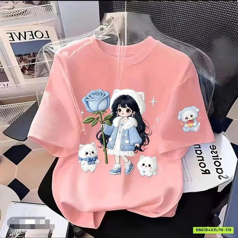 ÁO PHÔNG CỘC IN HÌNH CHO BÉ GÁI