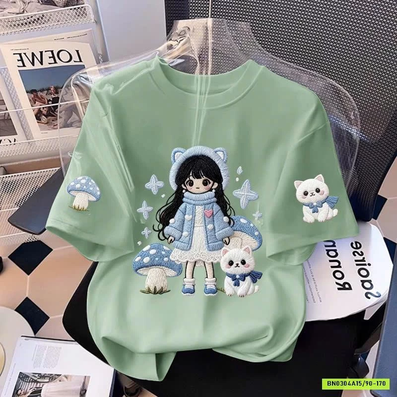 ÁO PHÔNG CỘC IN HÌNH CHO BÉ GÁI