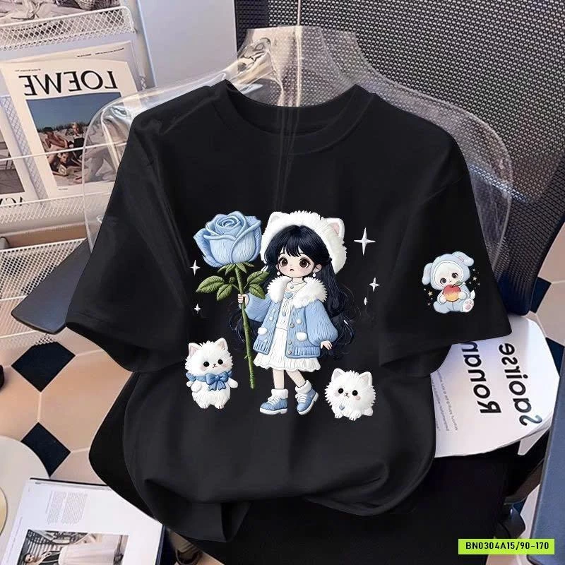 ÁO PHÔNG CỘC IN HÌNH CHO BÉ GÁI