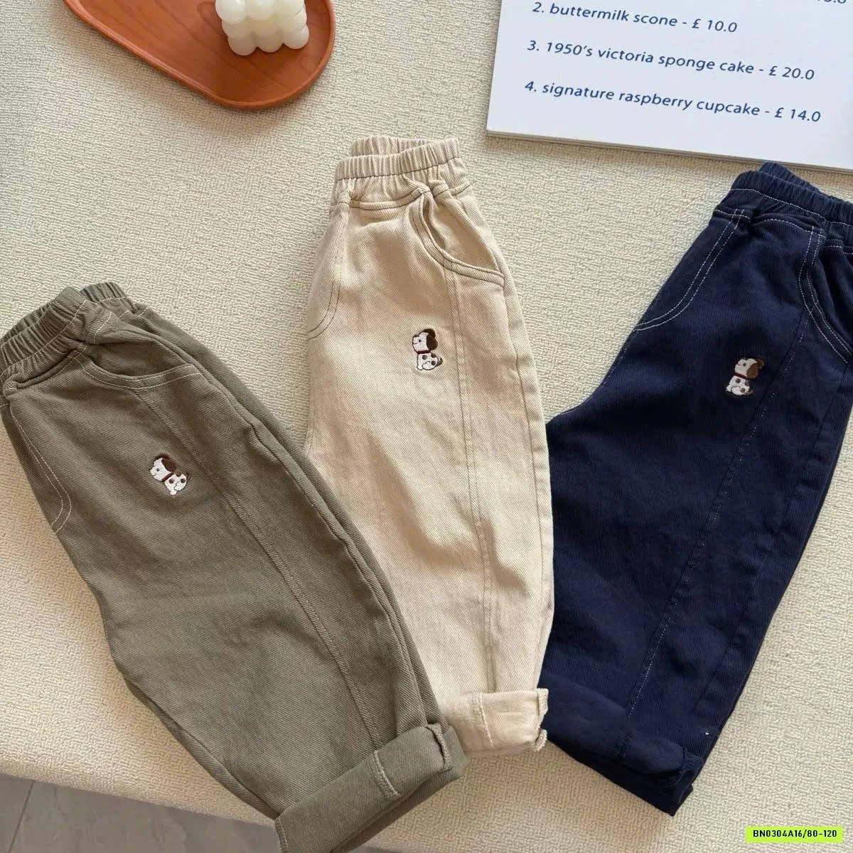 QUẦN DÀI BÉ TRAI THÊU CÚN