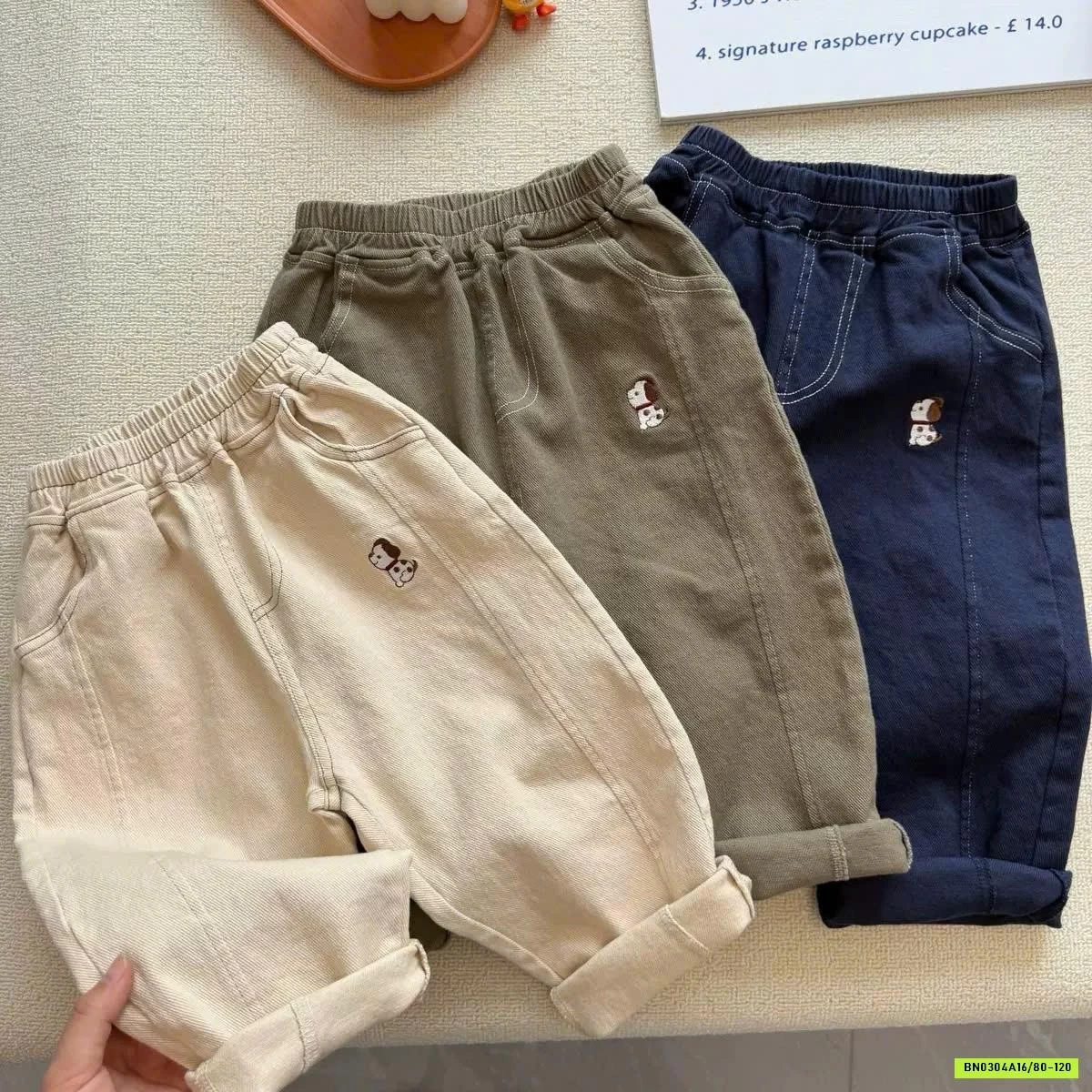 QUẦN DÀI BÉ TRAI THÊU CÚN