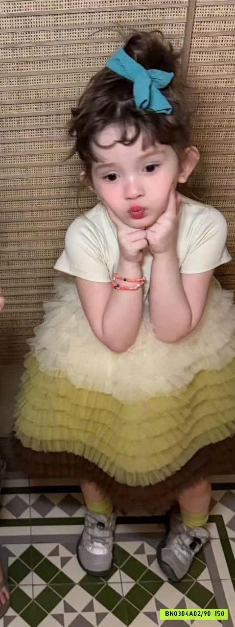 ĐẦM THUN PHỐI CHÂN VOAN LOANG MÀU