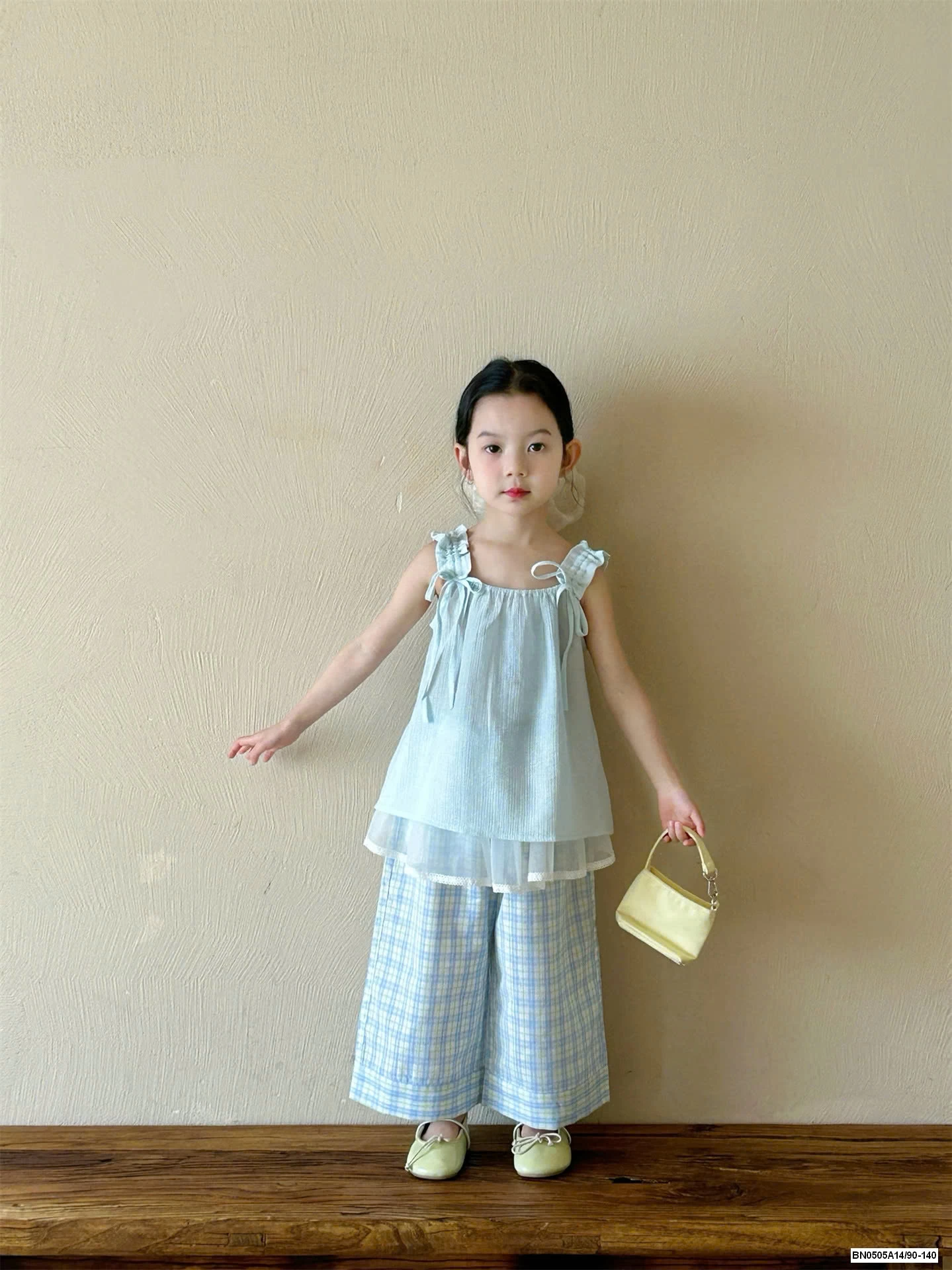 ÁO 2 DÂY BÁNH BÈO MIX QUẦN CARO