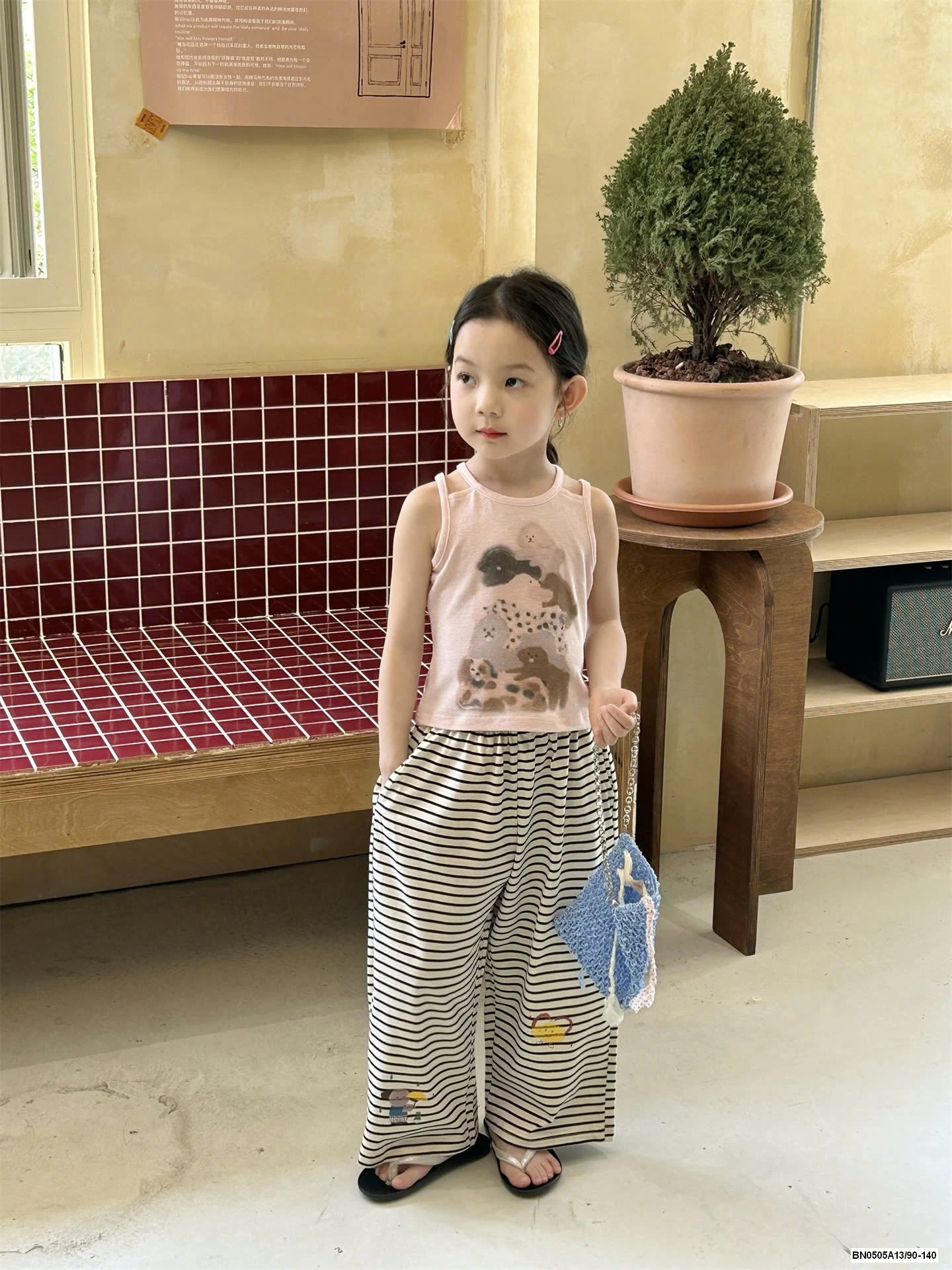 ÁO SÁT NÁCH MIX QUẦN SUÔNG KẺ