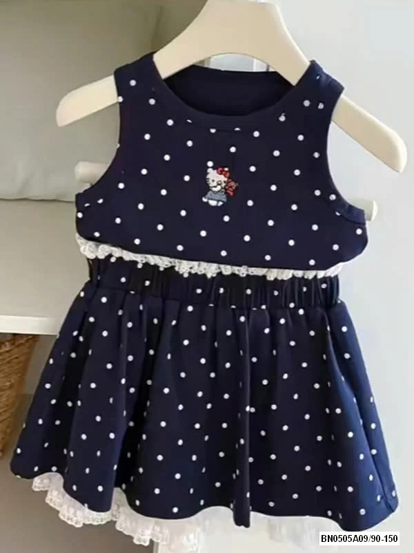 SÉT VÁY CHẤM BI VIỀN REN