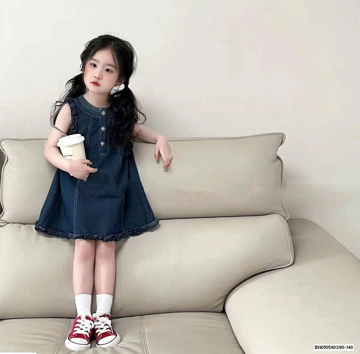 ĐẦM JEANS VIỀN BÈO PREMIUM