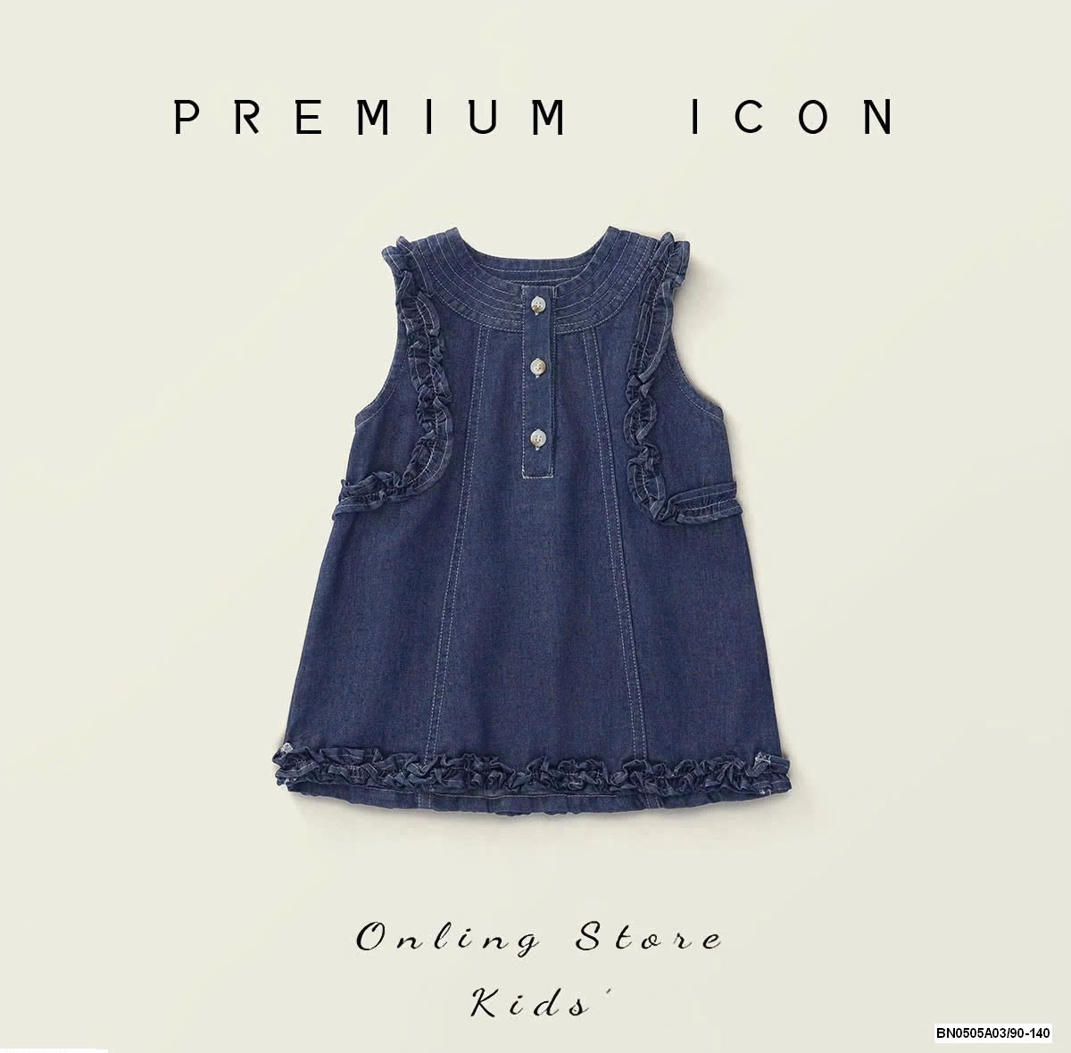 ĐẦM JEANS VIỀN BÈO PREMIUM