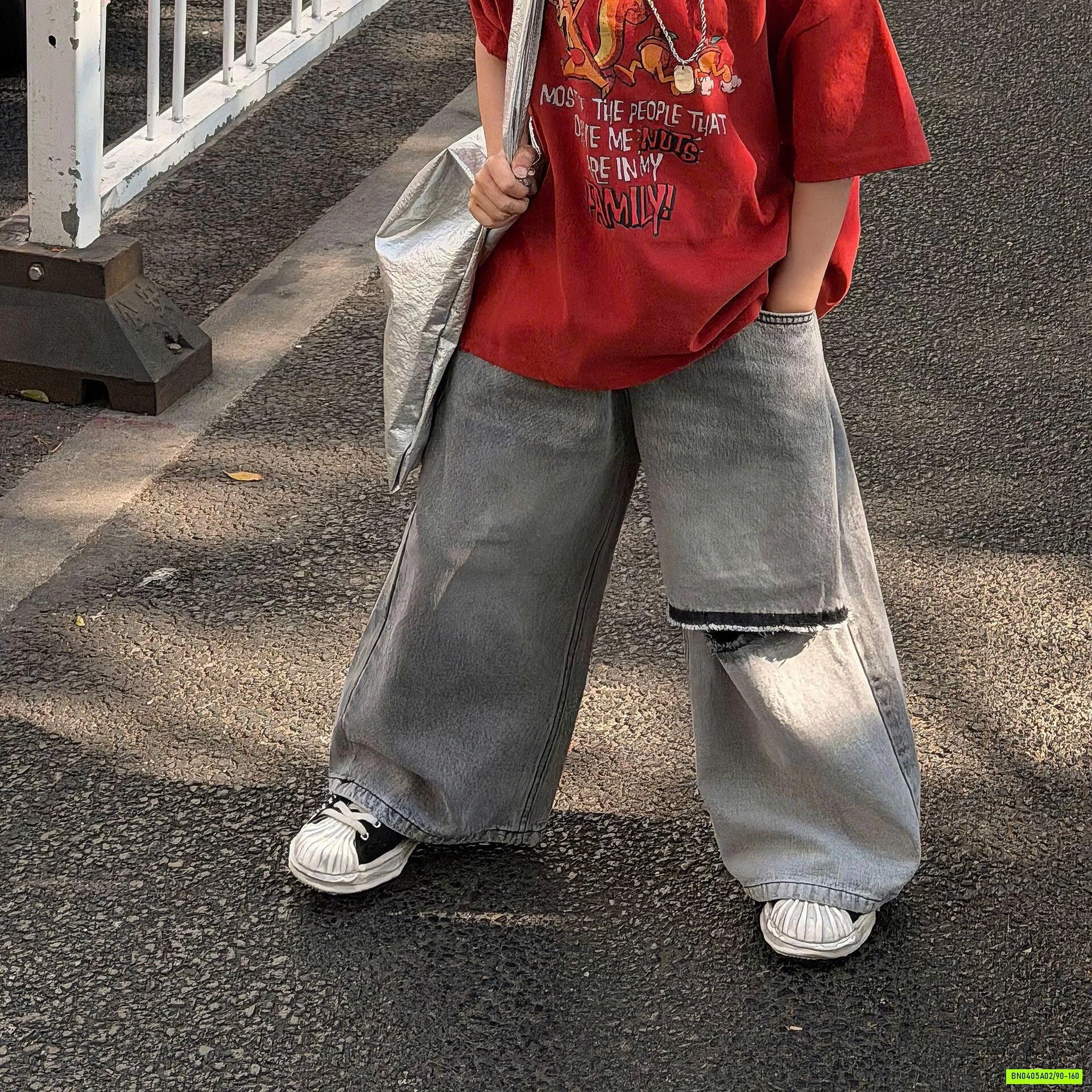 JEANS SUÔNG RÁCH GỐI FANSHU