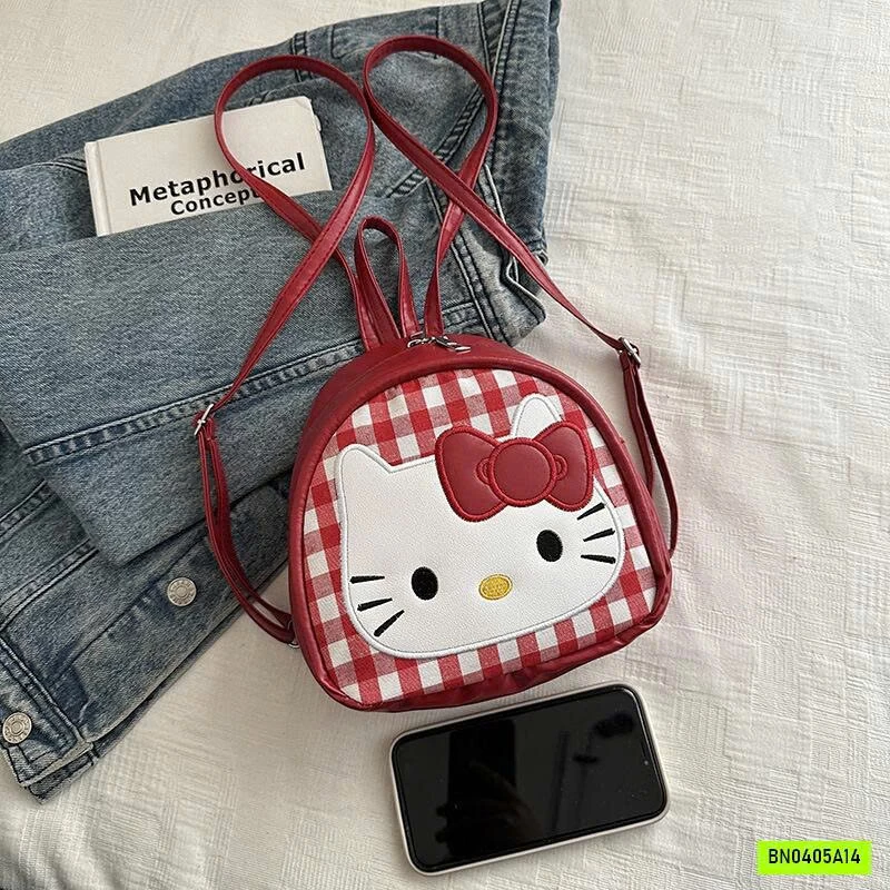 BALO KITTY CARO ĐỎ
