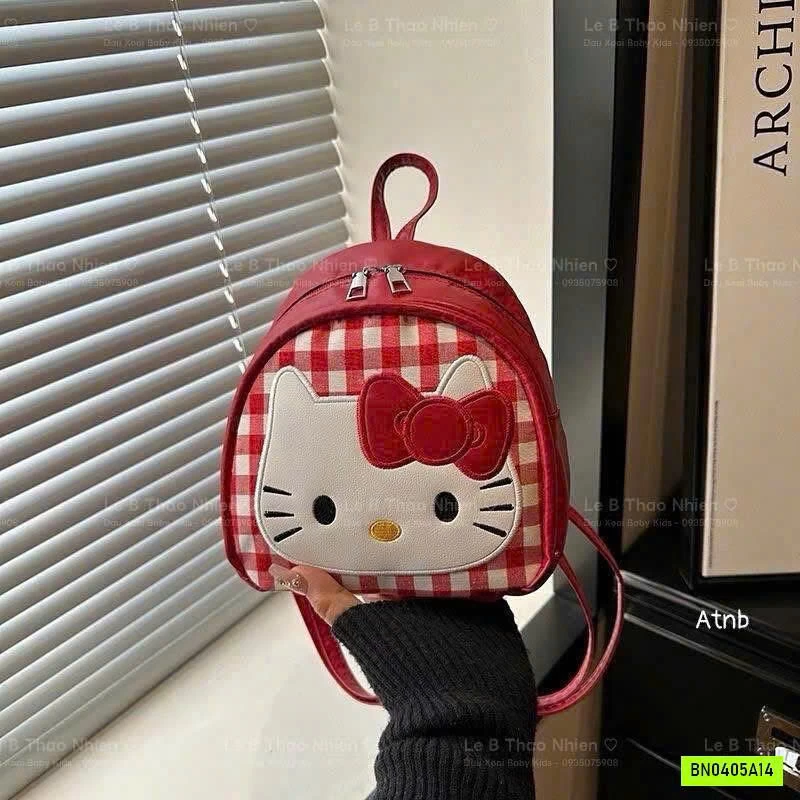 BALO KITTY CARO ĐỎ