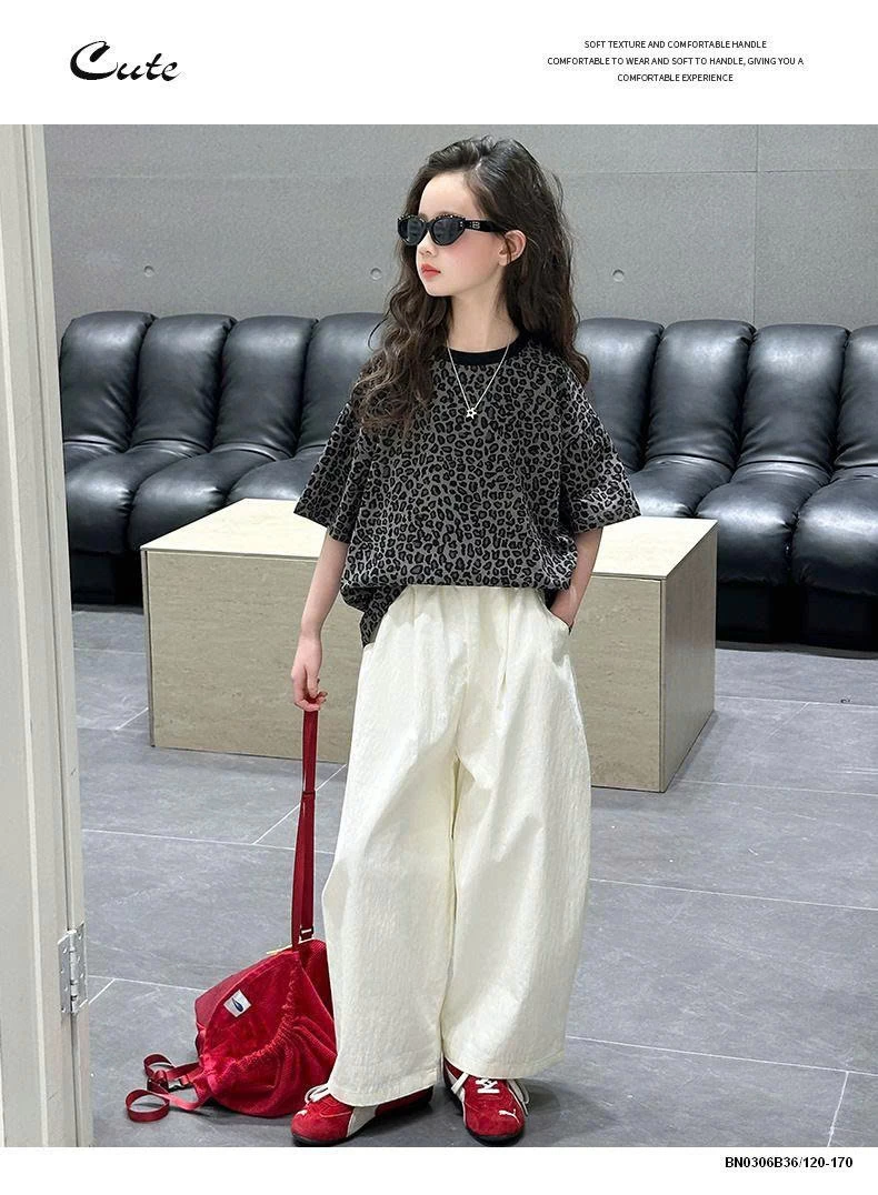 SÉT ÁO THUN DA BÁO MIX QUẦN SUÔNG TRẮNG