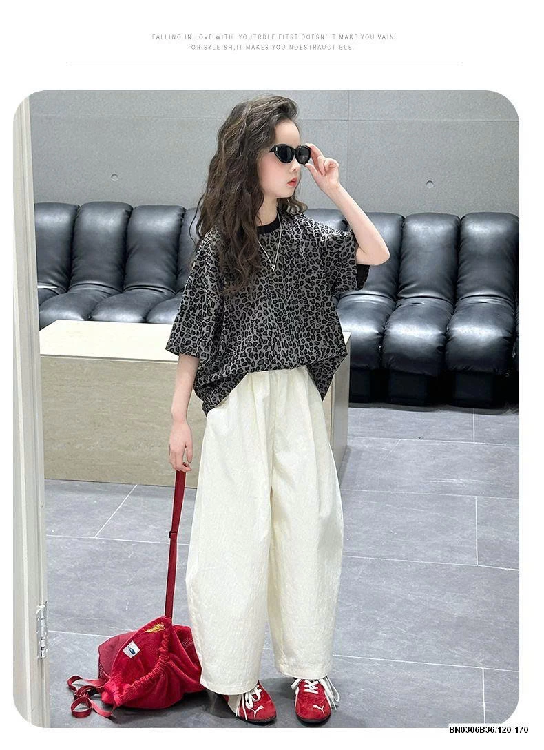 SÉT ÁO THUN DA BÁO MIX QUẦN SUÔNG TRẮNG