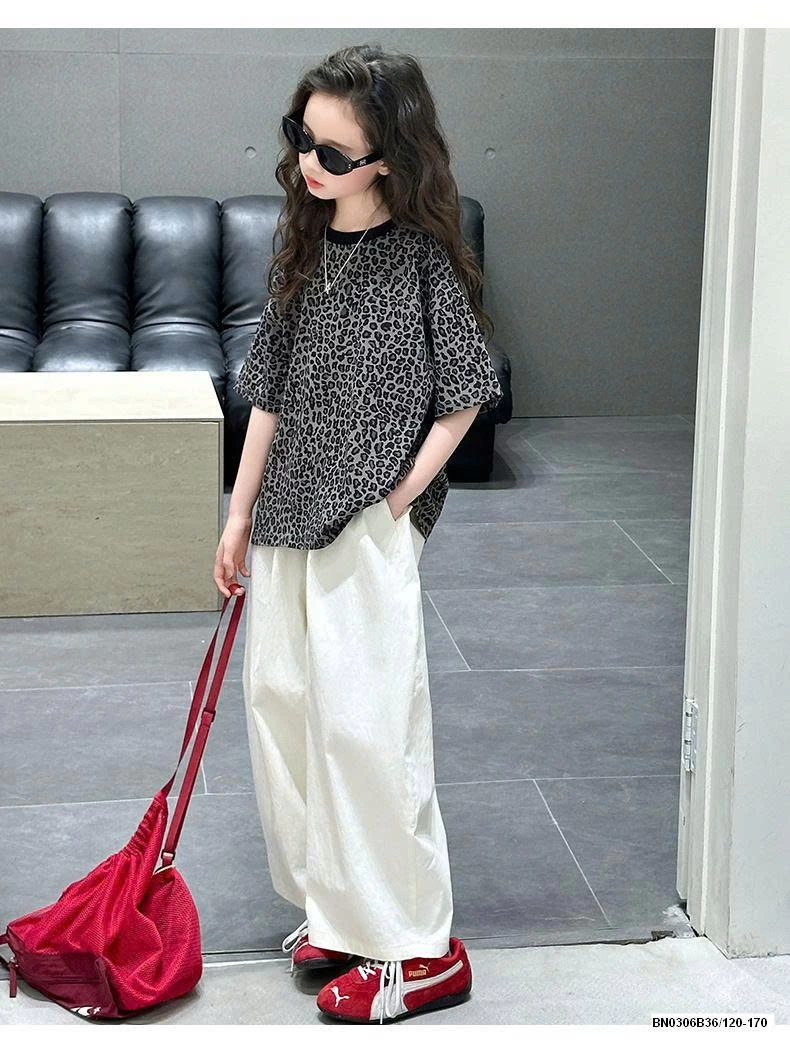 SÉT ÁO THUN DA BÁO MIX QUẦN SUÔNG TRẮNG