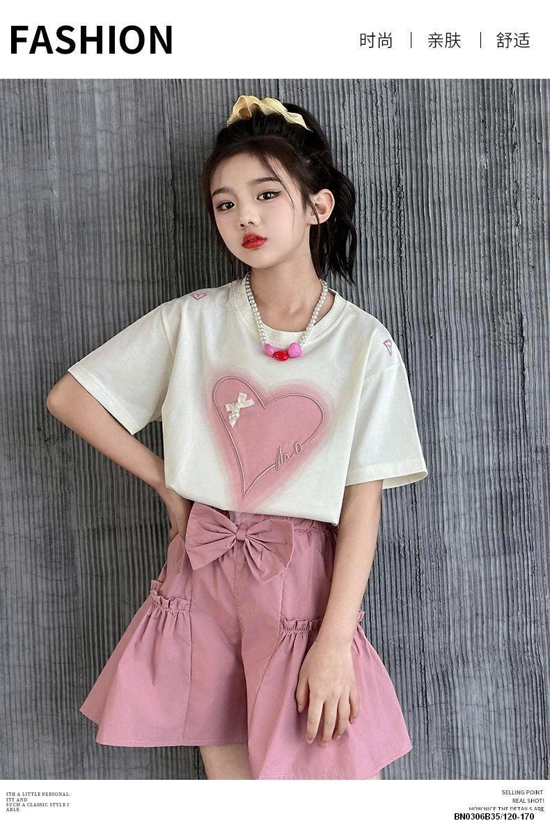 SÉT ÁO THUN TRÁI TIM MIX CV NƠ