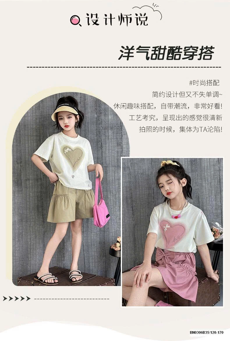 SÉT ÁO THUN TRÁI TIM MIX CV NƠ