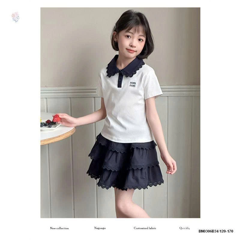 SÉT ÁO THUN MIN MIX CHÂN VÁY XỎE