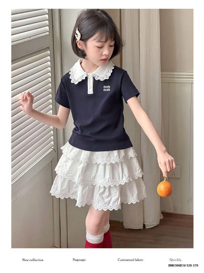 SÉT ÁO THUN MIN MIX CHÂN VÁY XỎE