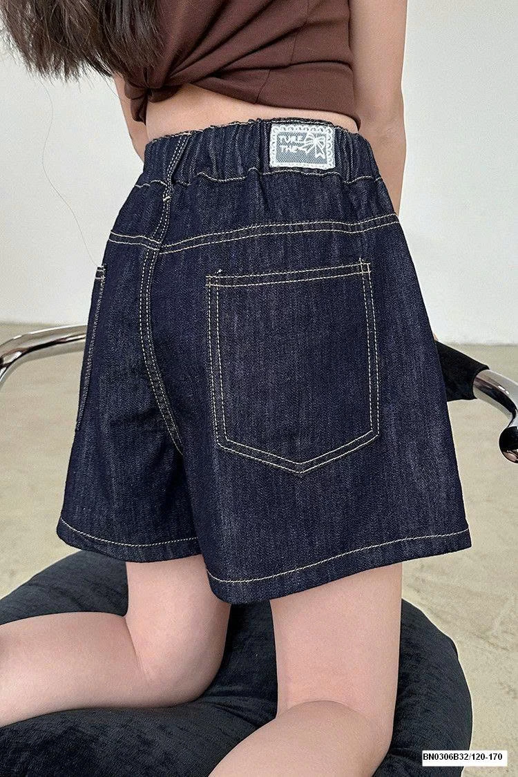 QUẦN SHORT JEAN DÁNG VÁY XẾP LY