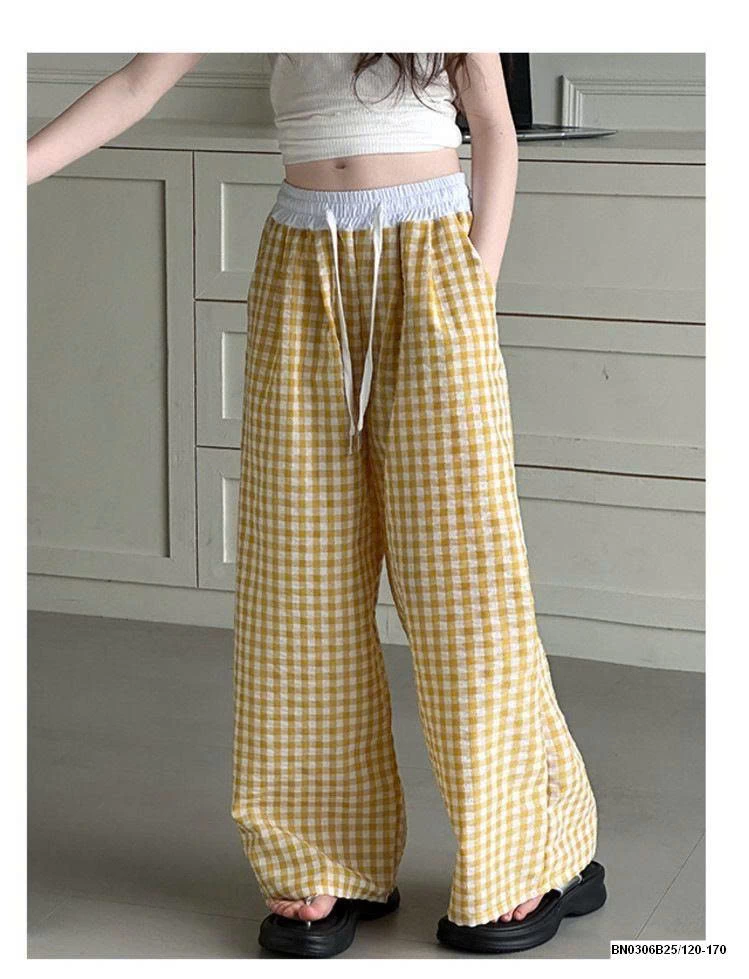 QUẦN SUÔNG CARO NHỎ CẠP CHUN